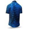 Summer button shirt HEXAGON KOBALT - GERMENS