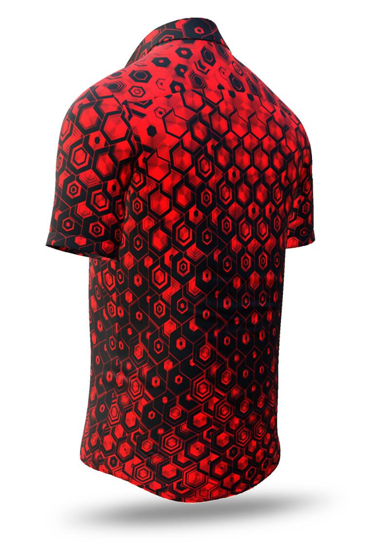Buntes Sommerhemd Herren HEXAGON ZINNOBER - GERMENS
