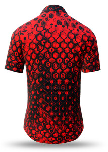 Sommerhemd Herren HEXAGON ZINNOBER - 100 % Baumwolle - 10...