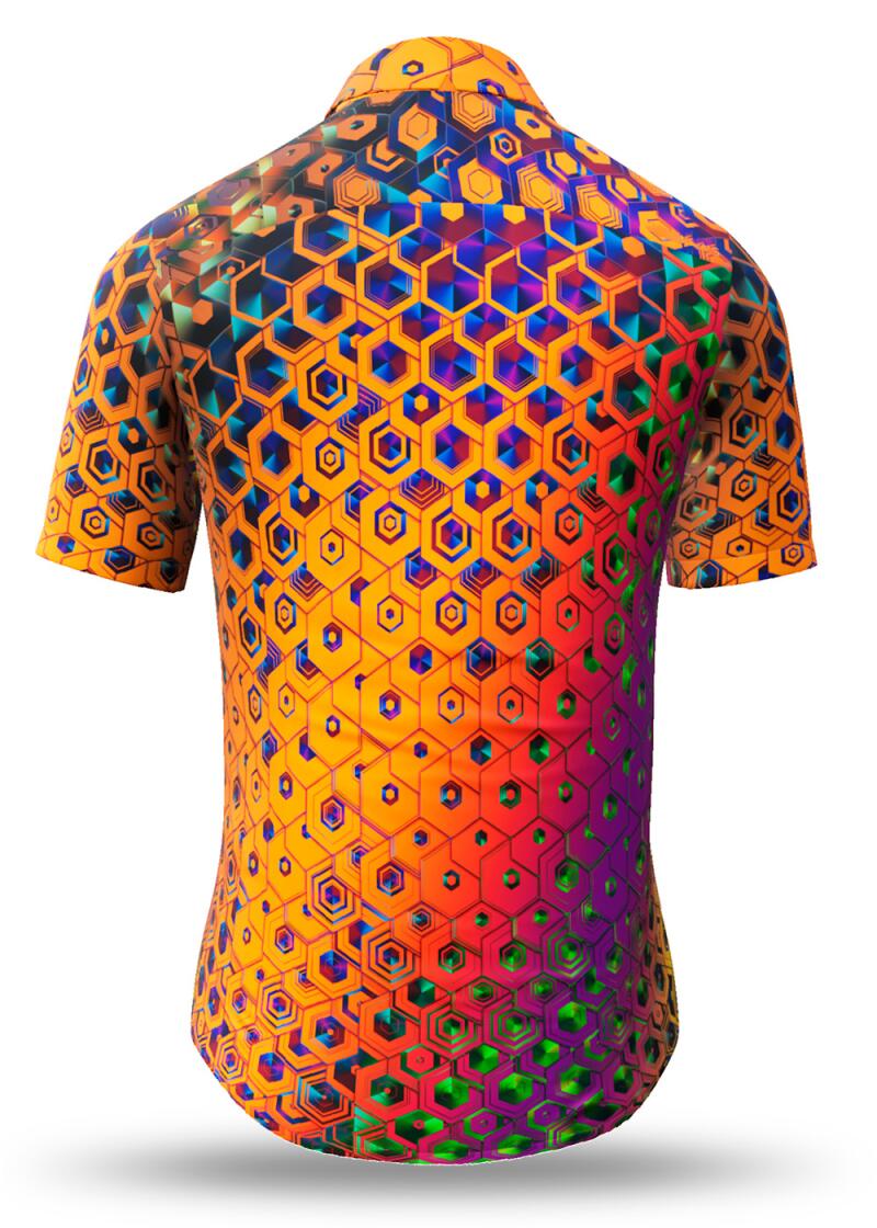 HEXAGON WISMUT - Orange short sleeve shirt - GERMENS
