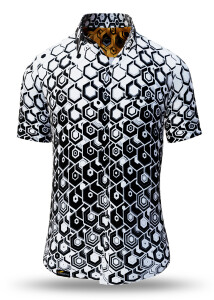 Summer shirt for men HEXAGON ONYX - 100% cotton - 10...