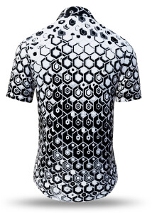Summer shirt for men HEXAGON ONYX - 100% cotton - 10...