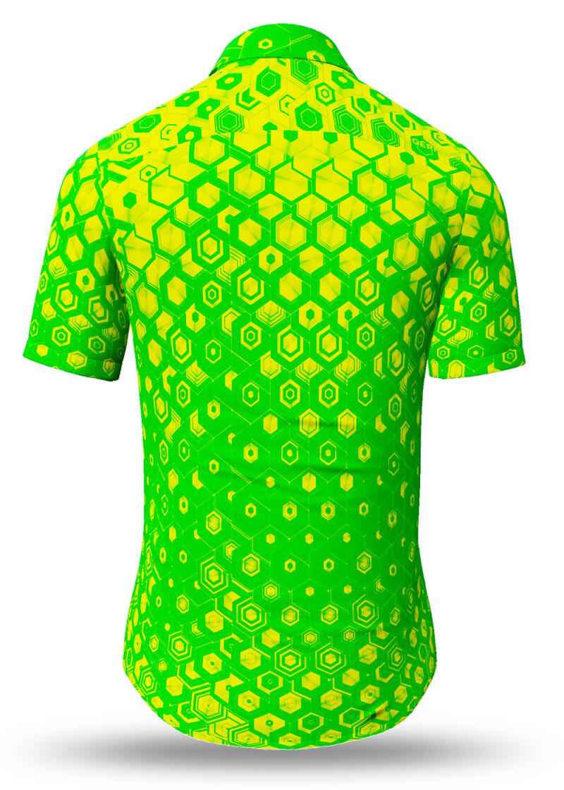 HEXAGON URANIO - Green yellow short sleeve shirt - GERMENS
