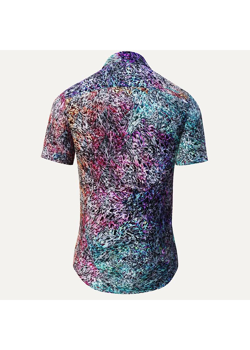 FRAXI MULTISE - Turquoise red short sleeve shirt - GERMENS