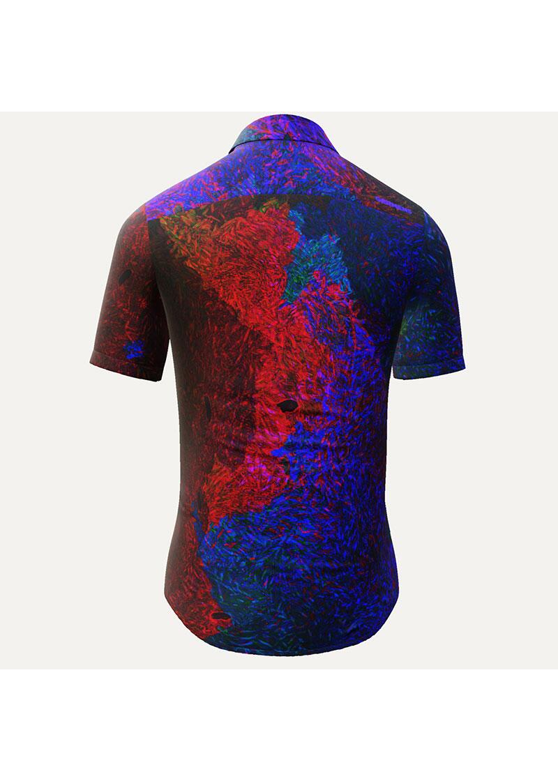 FRAXI KALUDINA - Blue red short sleeve shirt - GERMENS