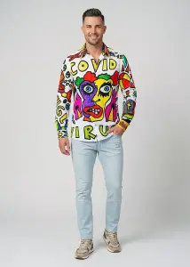 Entdecke bunte Hemden Herren VIRUS - 100 % Baumwolle