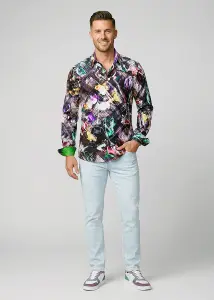 Discover colorful button up shirts for men TEMPERAMENT -...