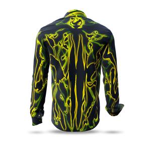 Black green extravagant shirt mens long sleeve TERRA...