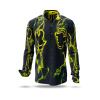 Black green extravagant shirt mens long sleeve TERRA GREEN by GERMENS artfashion - 100 % cotton Made in Germany