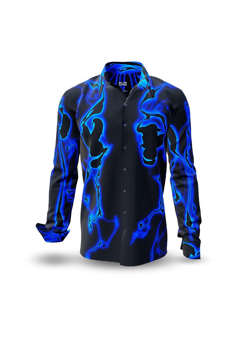 Entdecke bunte Hemden Herren BLUEZONE - 100 % Baumwolle