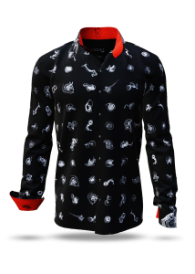 Discover colorful button up shirts for men FLUGZAUBER NOIR - 100% cotton