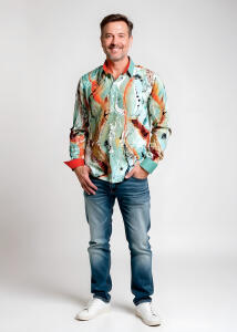 Entdecke bunte Hemden Herren RUDER - 100 % Baumwolle