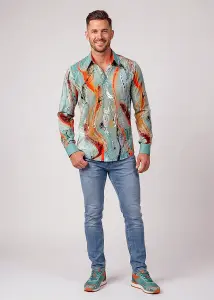 Discover colorful button up shirts for men RUDER - 100%...