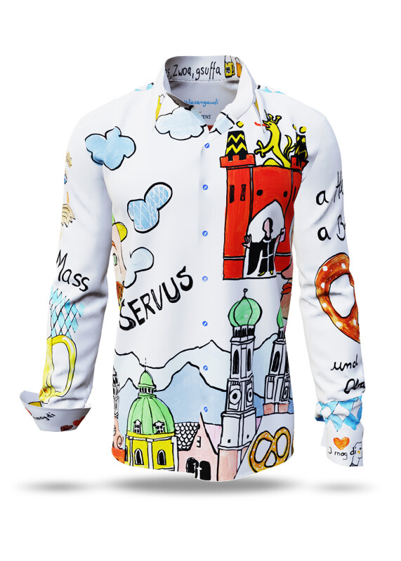 Discover colorful button up shirts for men WIESNGAUDI - 100% cotton