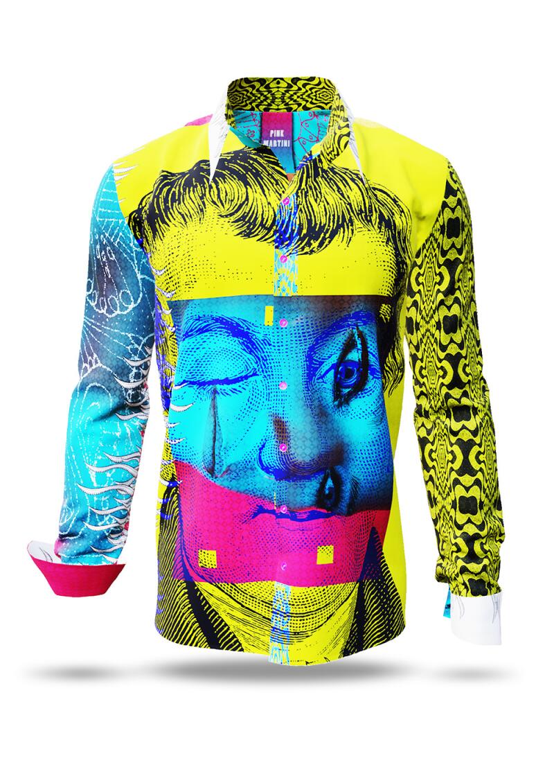 PINK MARTINI - Yellow Pink Light Blue Collagen Shirt -...