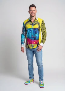 Entdecke bunte Hemden Herren PINK MARTINI - 100 % Baumwolle