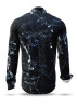 Mens Casual Long Sleeve Shirts SPURENSUCHE BEI NACHT – GERMENS artfashion – 100 % Cotton - Size 4XL