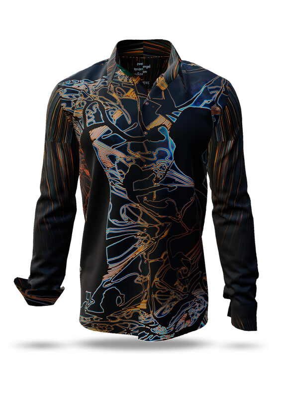 Discover colorful button up shirts for men ZWEI ENGEL TANZEN AM VULKAN - 100% cotton