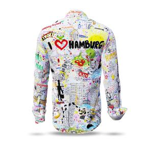 Discover Button Up Shirt I LOVE HAMBURG - 100 % cotton