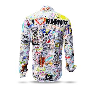 Discover Button Up Shirt I LOVE THE RUHRPOTT - 100 % co