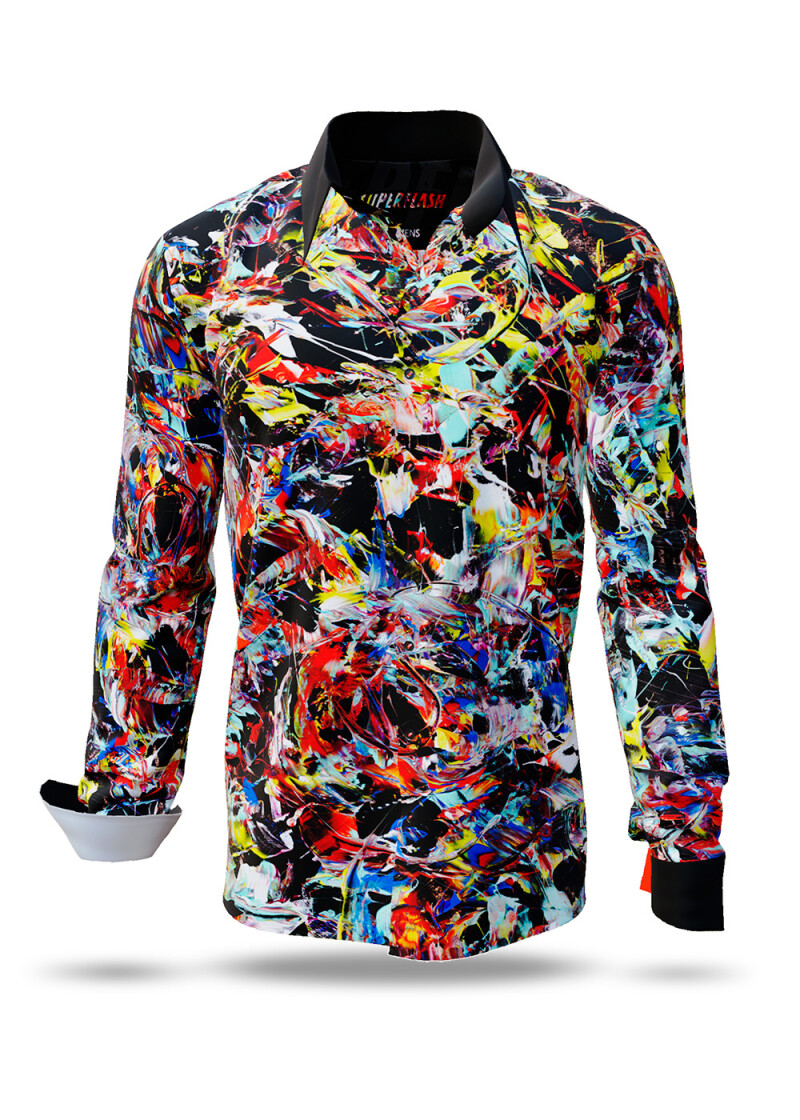 SUPERFLASH - Black colorful shirt - GERMENS