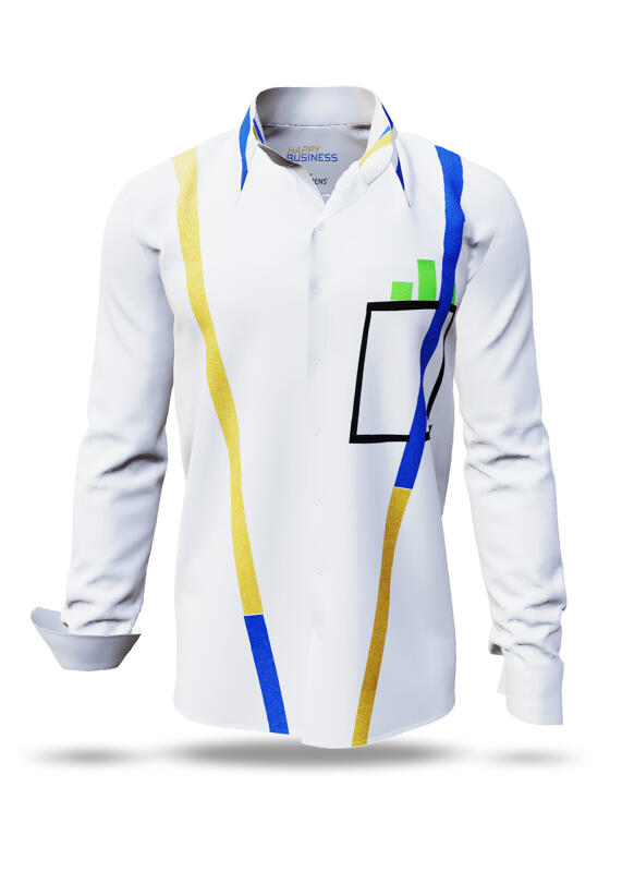 Entdecke bunte Hemden Herren HAPPY BUSINESS - 100 % Baumwolle