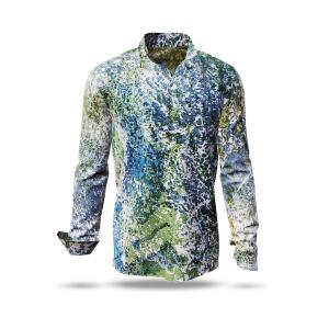 SEDIMENT - Turquoise blue white shirt - GERMENS