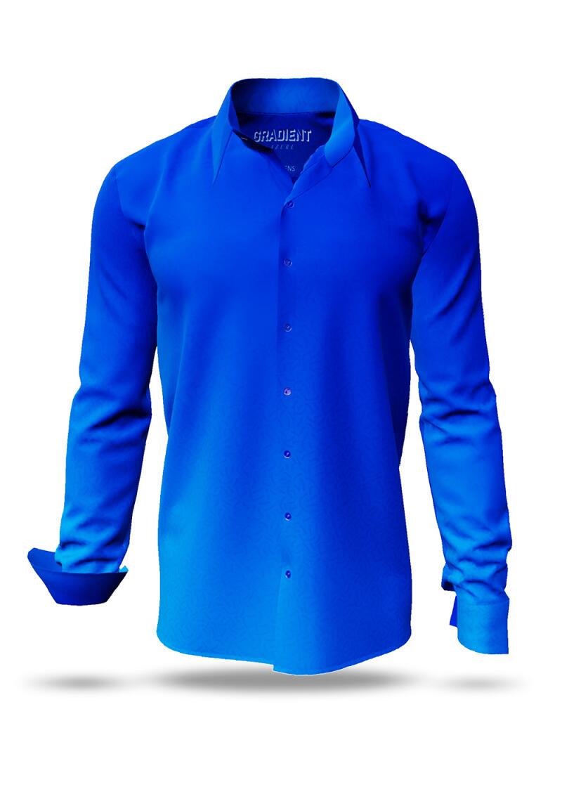 Entdecke bunte Hemden Herren GRADIENT AZURE - 100 % BW