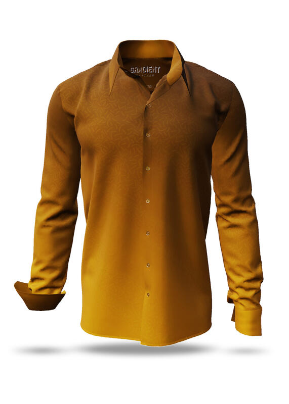 Discover colorful button up shirts for men GRADIENT MUSTARD - 100% cotton