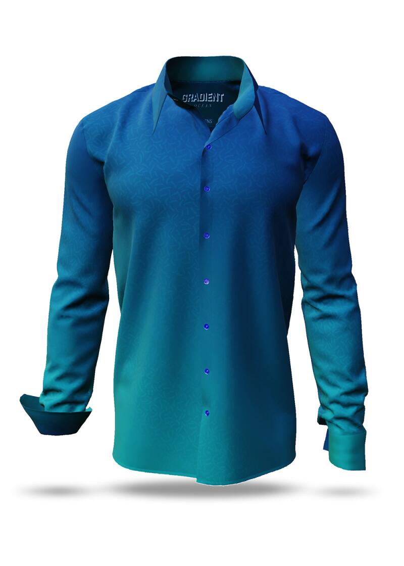 Entdecke bunte Hemden Herren GRADIENT OCEAN - 100 % BW