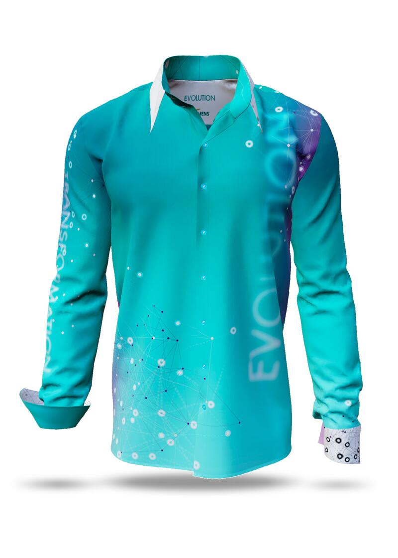 EVOLUTION - Turquoise purple shirt - GERMENS