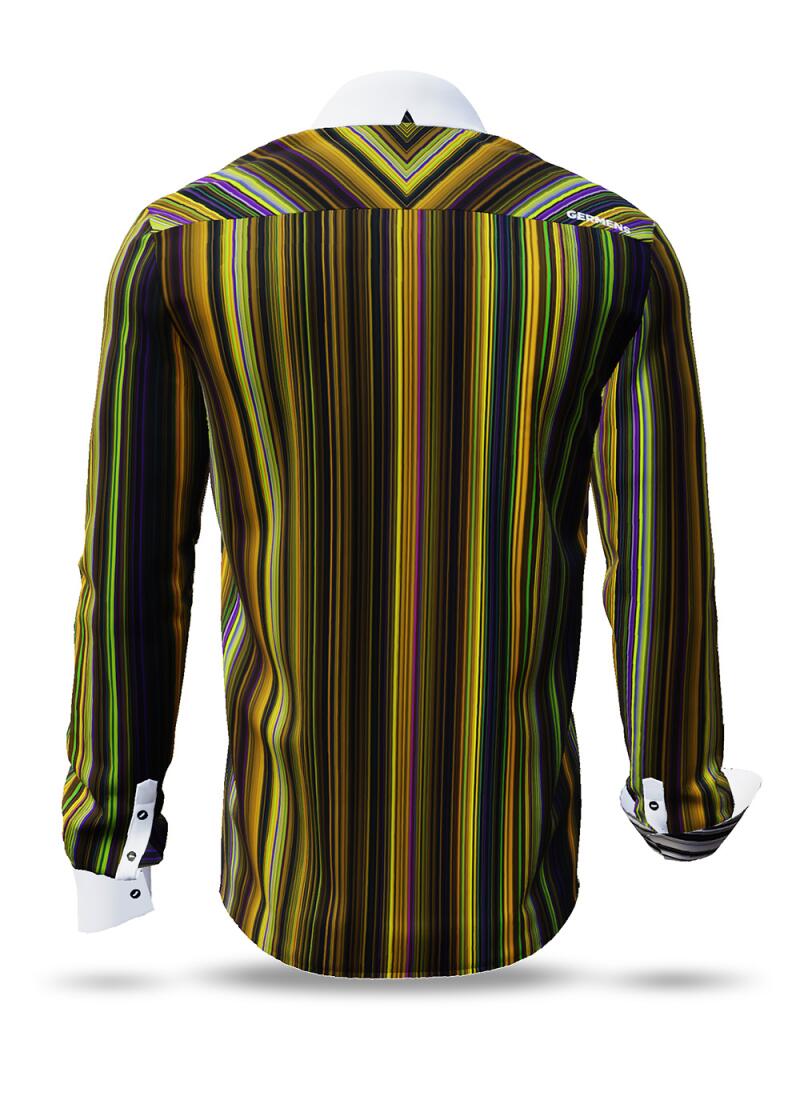 ALPHA CENTAURI YELLOW - Gelb gestreiftes Langarmhemd -...