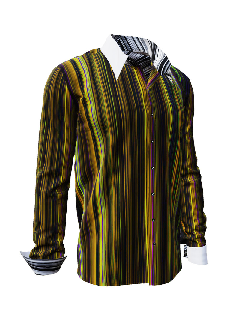 ALPHA CENTAURI YELLOW - Gelb gestreiftes Langarmhemd - GERMENS