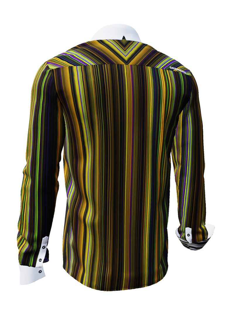 ALPHA CENTAURI YELLOW - Gelb gestreiftes Langarmhemd - GERMENS