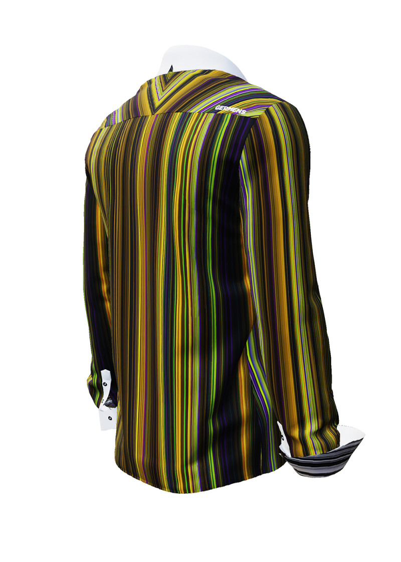 ALPHA CENTAURI YELLOW - Gelb gestreiftes Langarmhemd - GERMENS