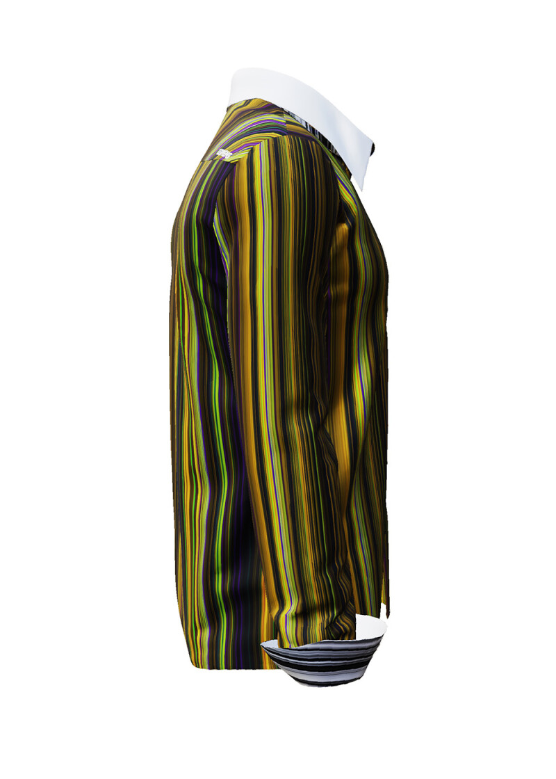 ALPHA CENTAURI YELLOW - Gelb gestreiftes Langarmhemd - GERMENS