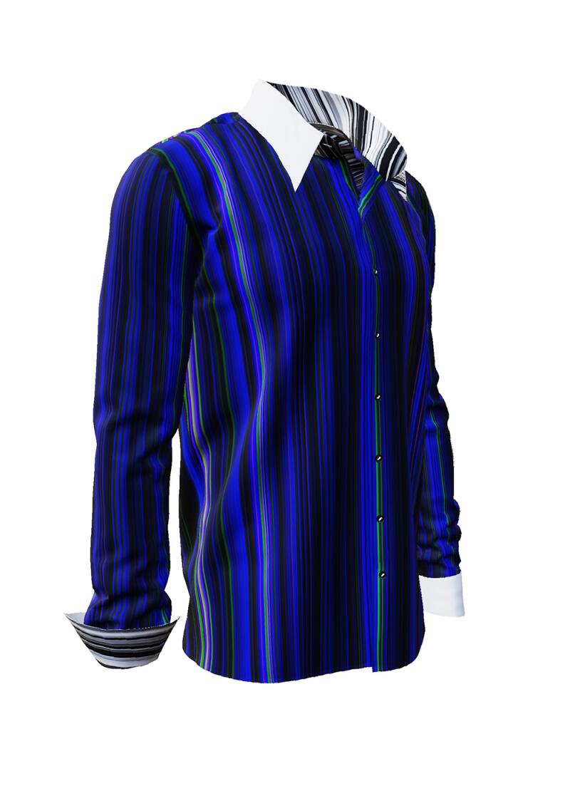 ALPHA CENTAURI BLUE - Blau gestreiftes Hemd - GERMENS