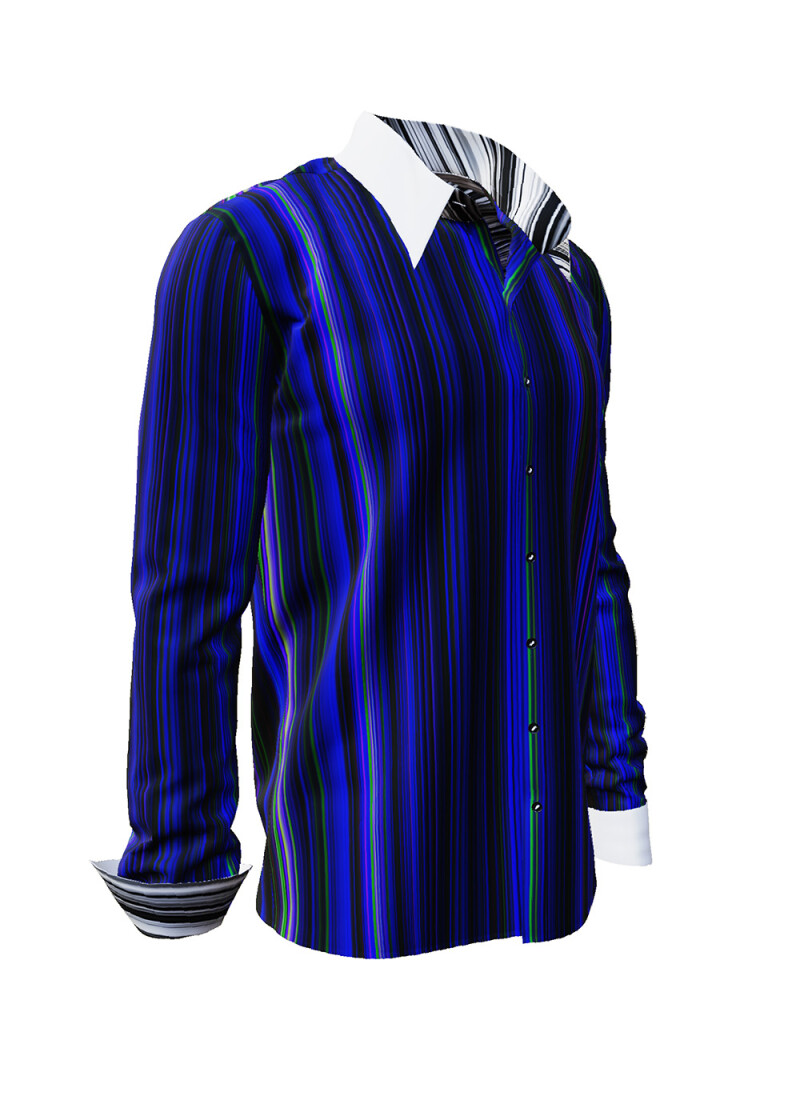 ALPHA CENTAURI BLUE - Blau gestreiftes Hemd - GERMENS