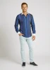 Discover colorful button up shirts for men ALPHA CENTAURI BLUE - 100% cotton