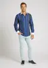 Discover colorful button up shirts for men ALPHA CENTAURI BLUE - 100% cotton