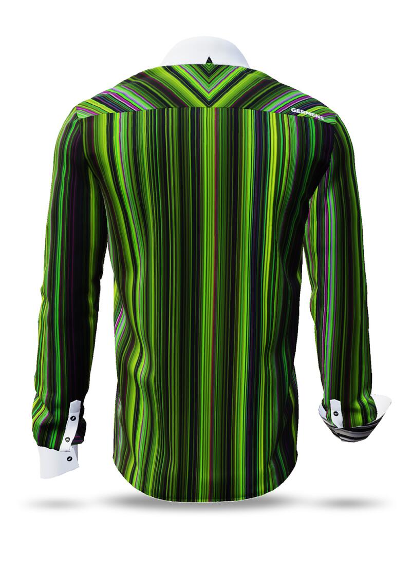 ALPHA CENTAURI GREEN - Grün gestreiftes Hemd - GERMENS