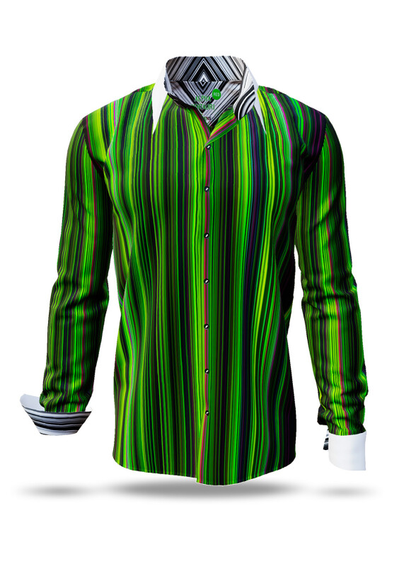 Discover colorful button up shirts for men ALPHA CENTAURI GREEN - 100% cotton