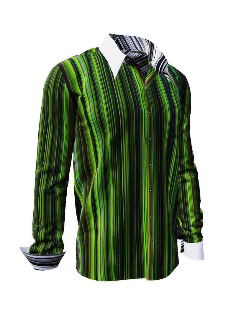ALPHA CENTAURI GREEN - Grn gestreiftes Hemd - GERMENS