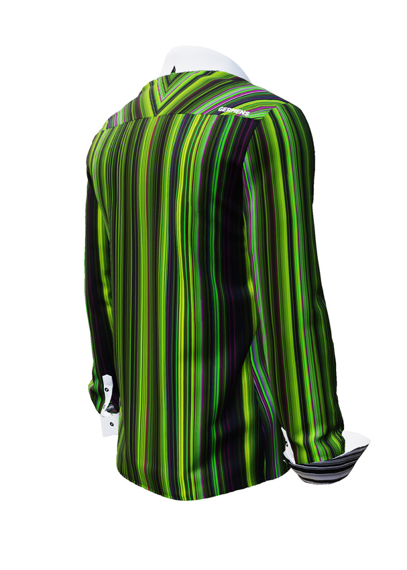 ALPHA CENTAURI GREEN - Grn gestreiftes Langarmhemd - GERMENS