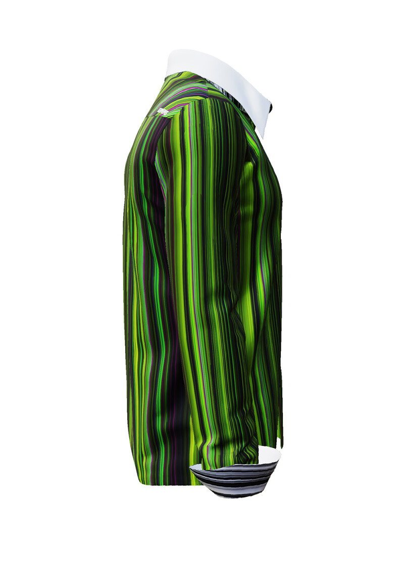 ALPHA CENTAURI GREEN - Grn gestreiftes Langarmhemd - GERMENS