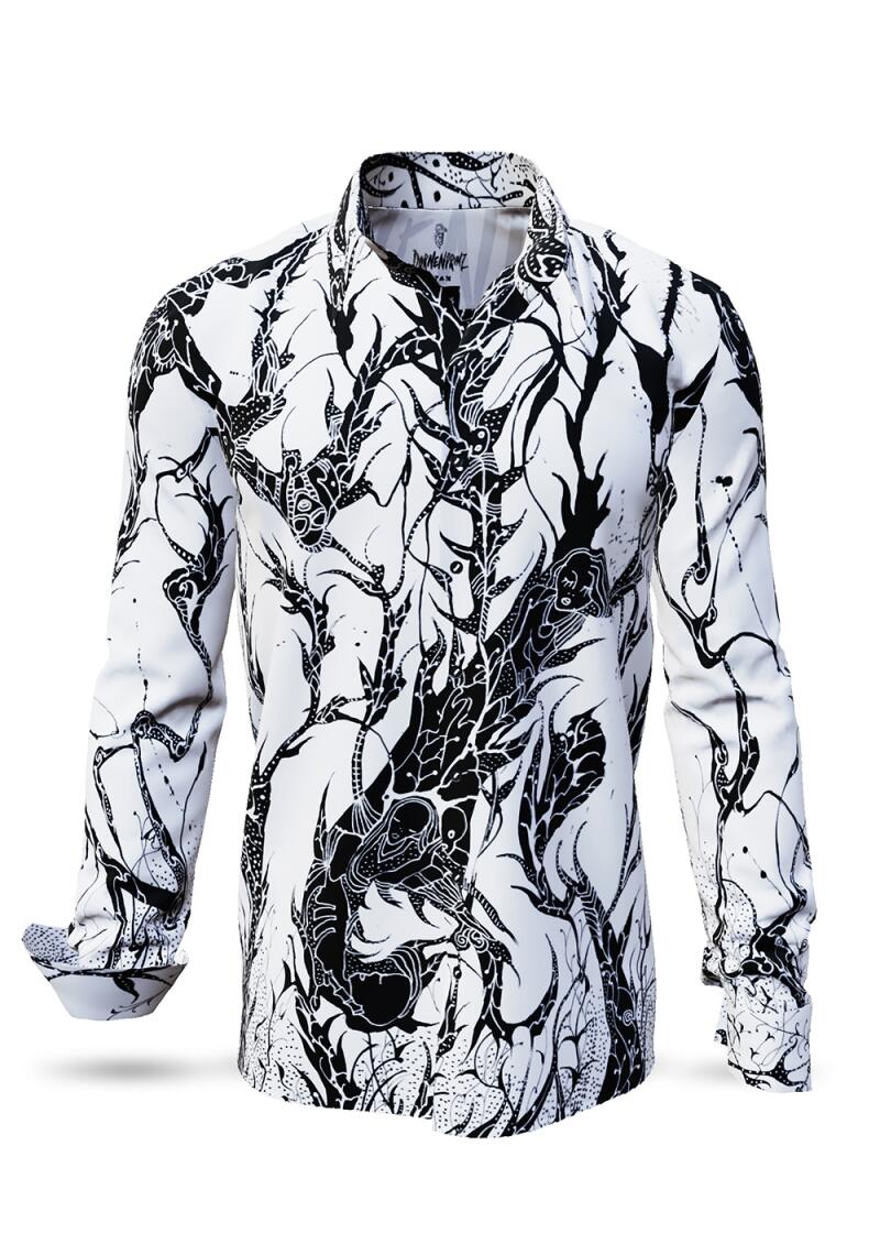 DORNENPRINZ TITAN - White shirt with black drawings -...