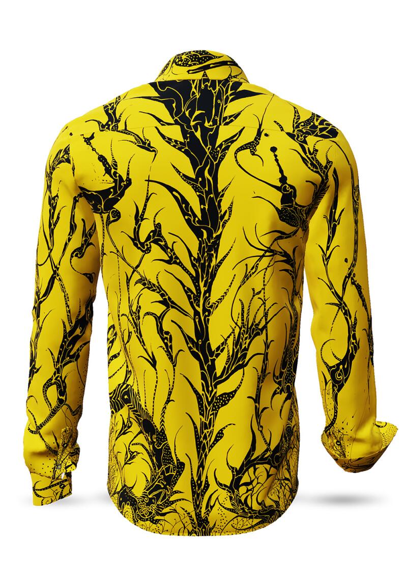 DORNENPRINZ GOLD - Golden shirt with black drawings -...