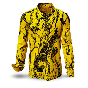 DORNENPRINZ GOLD - Golden shirt with black drawings -...