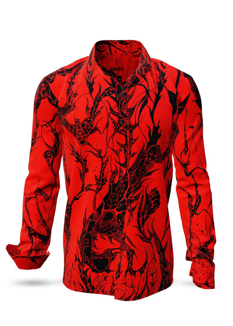 DORNENPRINZ BLUT - Red shirt with black drawings - GERMENS