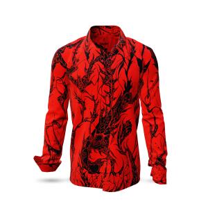 DORNENPRINZ BLUT - Red shirt with black drawings - GERMENS